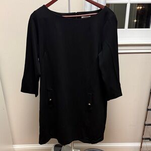 NWOT Eliza J black dress with button detail, size 14